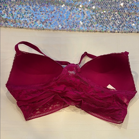 Victoria's Secret Lace Bralette Duo - Peach and Magenta - Size Large - Picture 3 of 11